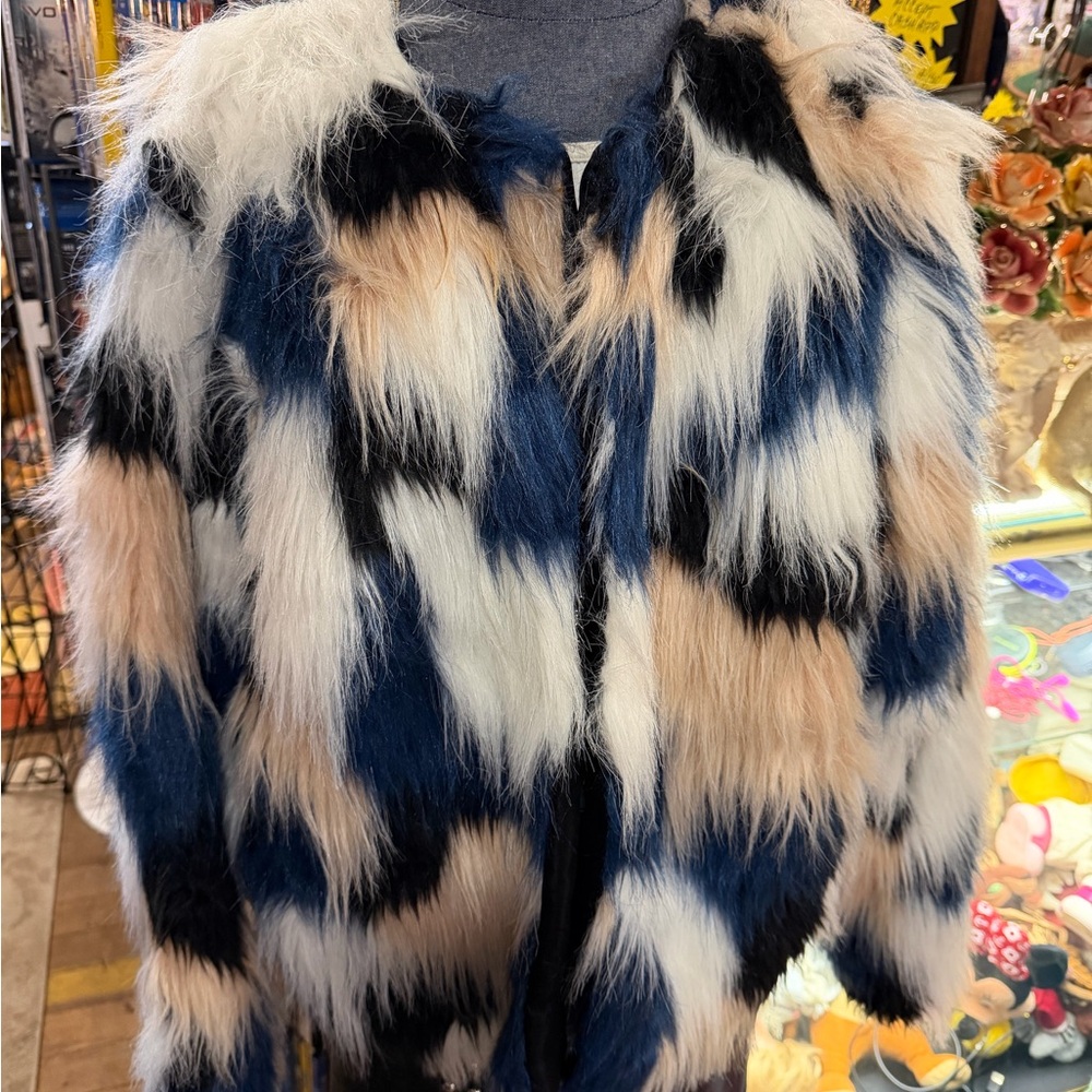 Charlotte Russe Black and White Faux Fur Jacket